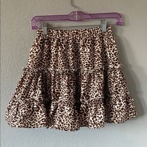 Shein Leopard Print Peplum Skirt